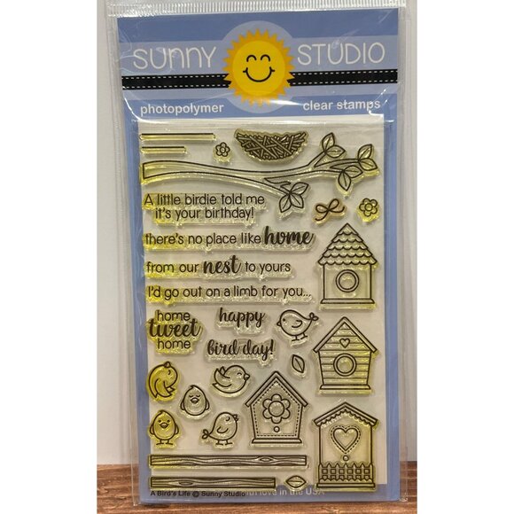 Sunny Studio A Bird's Life SSCL- 160 Clear Stamp set Birdhouse Theme Nest - Picture 1 of 3